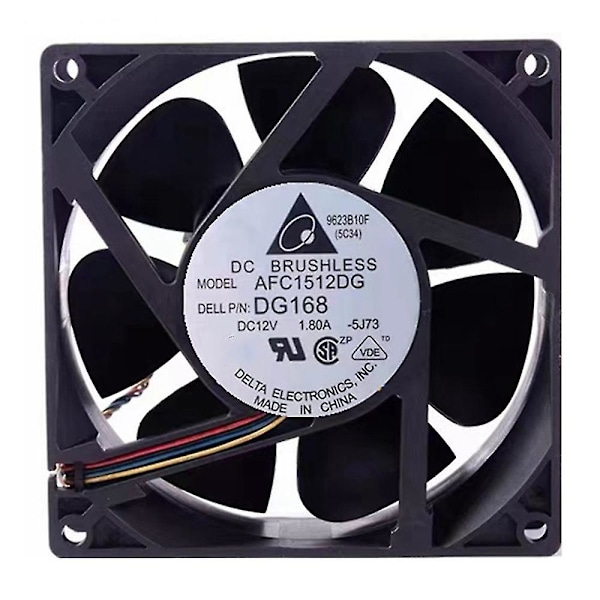 Køleventilator til 150mm Afc1512dg 15cm 15050 12v 1.80a Ventilator til 490/690 :pg168 Server Inverter, Plastik