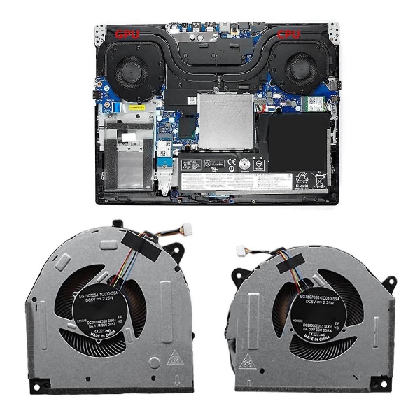 Bærbar computer Cpu Gpu køleventilator til Legion Y7000-2019 Y540-15irh 5f10s13886 Dc28000e3f1