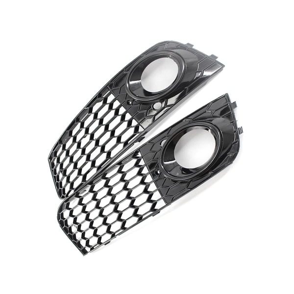 Honeycomb Mesh Tåkelys Deksel Trim Ramme Tåkelys Grill For A4 B8 Rs4 2009-2012 Blank Svart 8kd807682