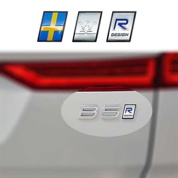 Bil 3d Decor T5 T6 R Design Awd Emblem Sweden Flag Badge Sma