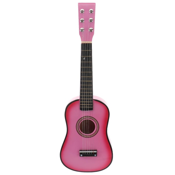 1 stk Guitar Holdbar Mini Portativ Vintage Style Folk Guitar Musik Legetøj Til Musik Klasse Børn Begynder Pink