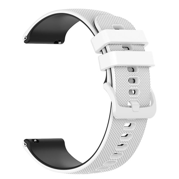 För Garmin Venu2 Plus/venu Sq/vivomove Grid Texture Silicone Watch Band 20mm Tvåfärgsrem White Black