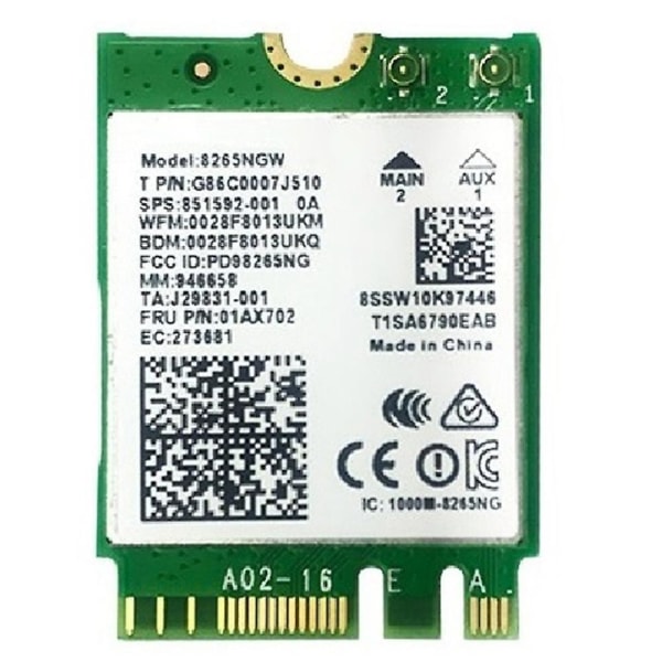 Ac8265 trådløst nettverkskort 2.4ghz-5ghz Dual-band M.2 Wifi-kort med Ipex4 Generation fleksibel maur