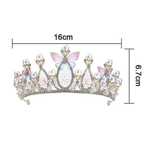 Prinsesse Tiaraer For Jenter, Bursdagskrone For Jenter Sommerfugl