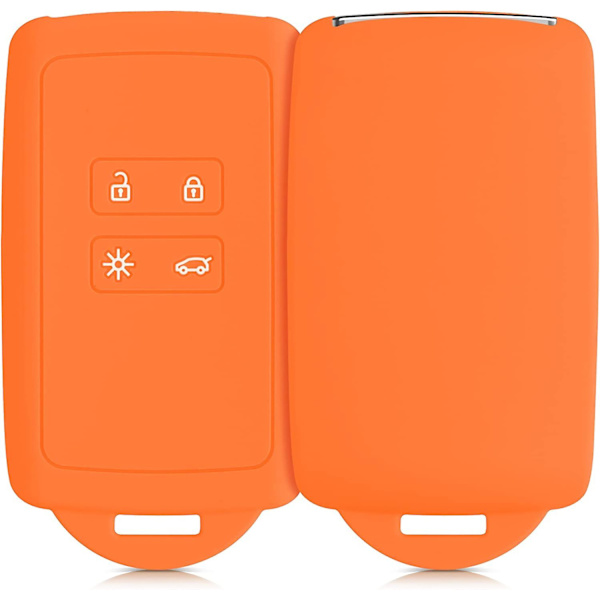 Orange nøglebeskyttelse til Renault Smart Key 4-knapper (kun nøglefri Go) - Blød silikoneskal med nøgleringsspids - Mørkeblå