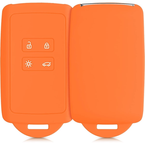 Oranssi auton avaimen lisävaruste, joka on yhteensopiva Renault Smart Key 4-painikkeen kanssa (vain avaimeton Go) - Pehmeä silikonikuori avaimenperän kärjellä - Tummansininen