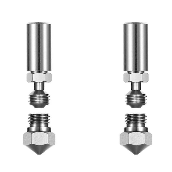 1Set MK10 Helt Metall Hotend Kit 0.4Mm MK10 Munstycke Termisk Barriär Halsrör för &I3 Kontakt för 3D-skrivare