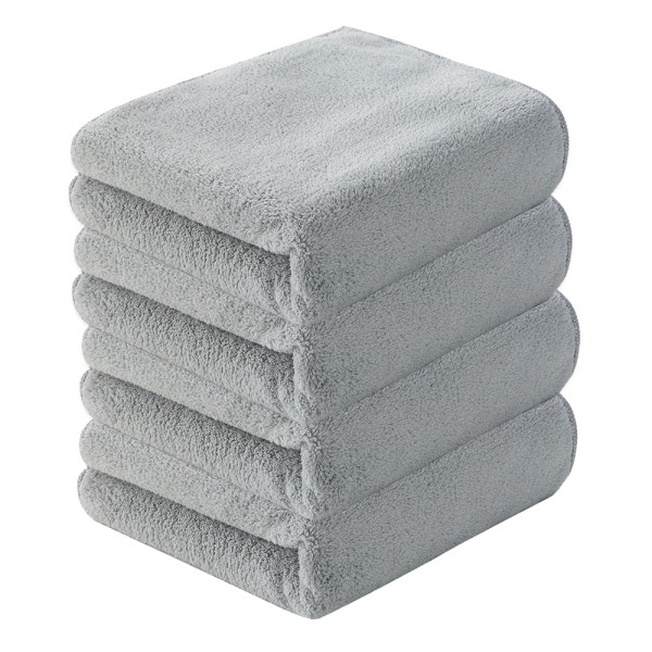 Håndklæde Ultra Soft Badehåndklæder, 4 Pak, 35 x 70 cm, Hurtigtørrende, Meget Absorberende Coral Velvet Håndklæde Grey