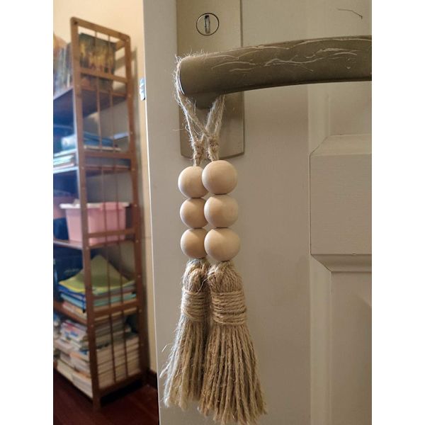Makramee-pöytäjuoksija, maalaistyylinen, luonnonvärinen juuttiboho