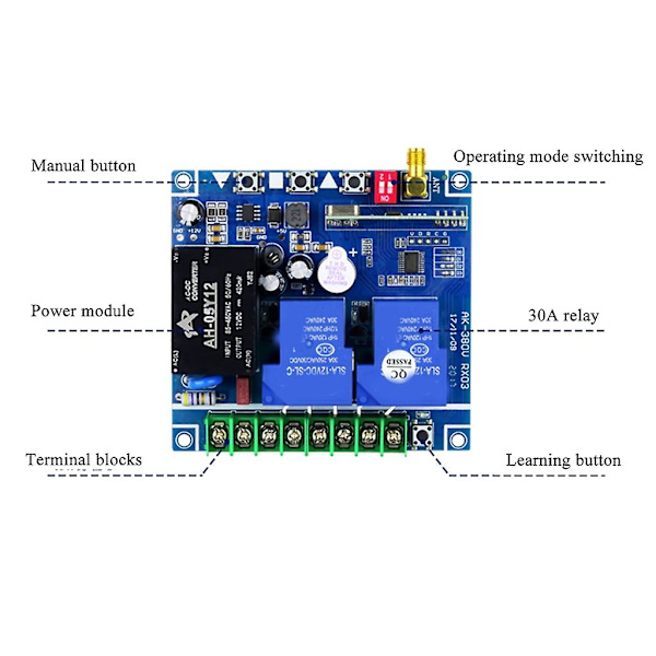 Ac220v~380v Trådløs Fjernbetjening Afbryder Relæ Rf Sender 315/433mhz