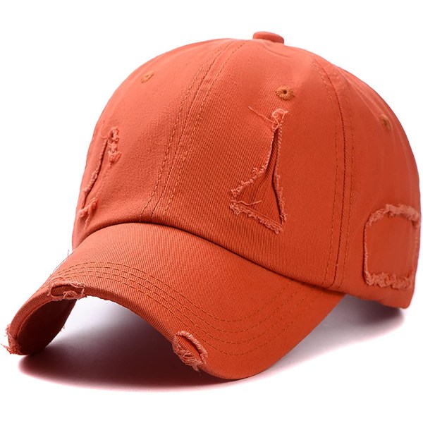Vintage Distressed Washed Baseball Cap Mænd Kvinder Justerbar Trucker Hat Golf Dad Hat (Orange) Orange