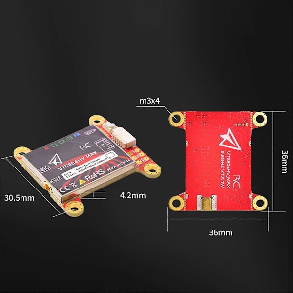 For VT5804HV MAX 5.8G 1W VTX 40CH FPV Videosender OSD Justeringsparametere NTSC/PAL for FPV RC Drone
