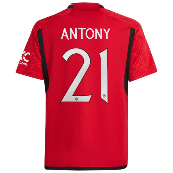 Manchester United Boys Shirt Hjemmedrakt 2023/24 OFFISIELL fotballgave Red Antony 11-12 Years