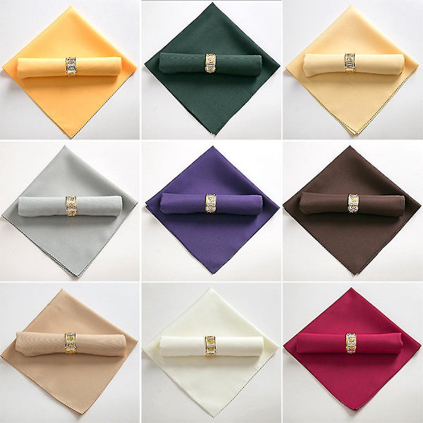10 stk. 48x48cm polyester stofservietter til restaurant bryllup