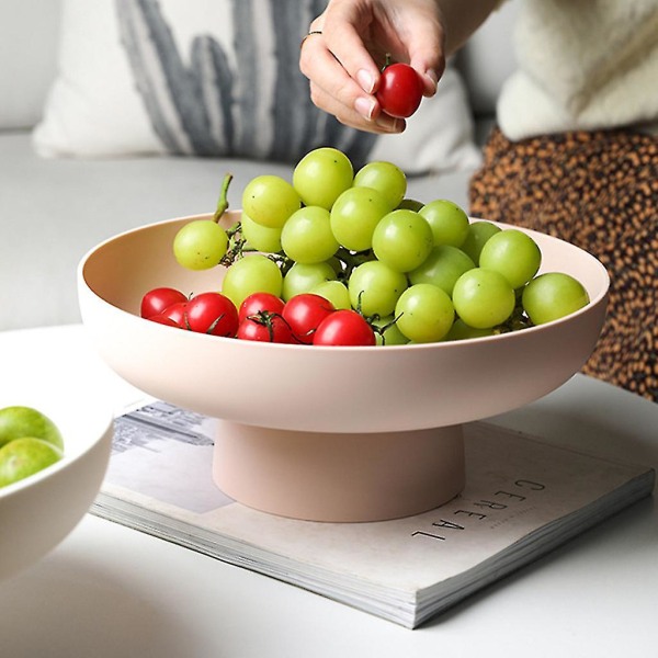 Frugtfad Rund afløbsfrugtkurv Moderne stilbeholder til køkkenbordbord midtpunkt Grass green