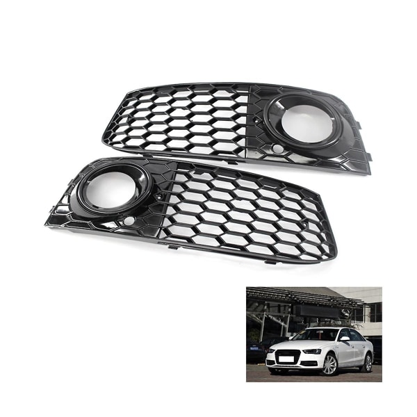 Honeycomb Mesh Tåkelys Deksel Trim Ramme Tåkelys Grill For A4 B8 Rs4 2009-2012 Blank Svart 8kd807682