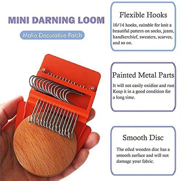 Darning Mini Loom Machine, Speedweve Type Weave Tool, Praktisk Lille Væv Loom Kit, DIY Vævning Kunst Vævning Værktøj Shibaod