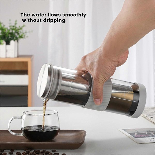 Bärbar Lufttät Cold Brew Iced Coffee Maker Te-infuser - 800ml Cold Brew Kaffekanna Bryggningsglas Karaff Pitcher