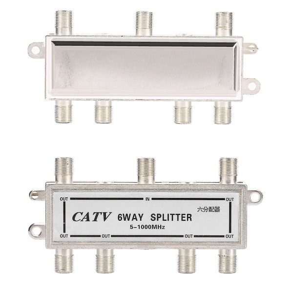 6-vägs koaxialkabeldelare 5-1000mhz Catv Tv Antenn Koaxialsignal