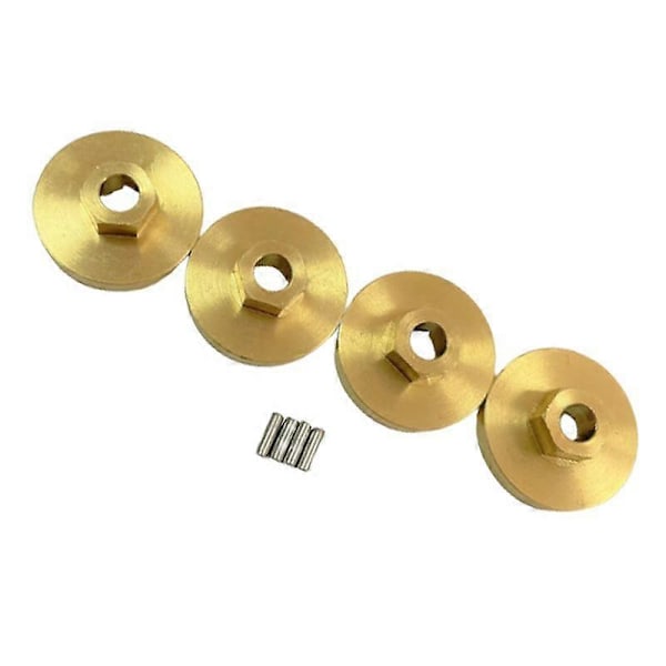 Messinkiset pyörän kuusiokoloavaimen adapterit akselin vastapaino jarrulevy FMS FCX24 1/24 RC -kaukosäädinautoon, päivitysosat ja -tarvikkeet