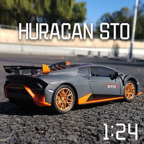 1:24 Lamborghinis Huracan Sto Legering Bilmodell Diecasts Metall Leksak Off-road Fordon Bilmodell Simulering Samling Barn Present