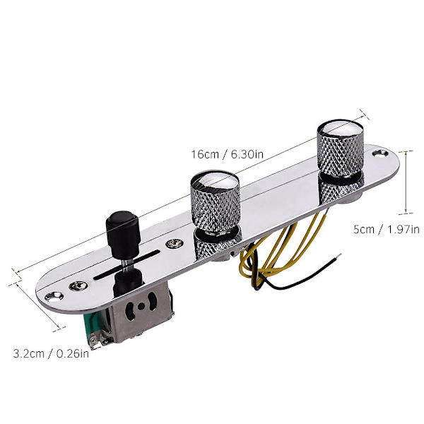 Tele Gitarr TL Kontrollplatta Panel & Rattar Ersättning för Tele Style Gitarr Silver