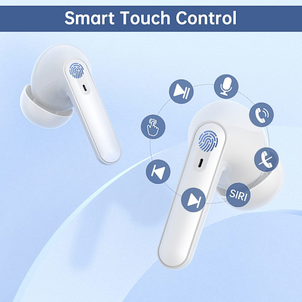 Trådløse ørepropper, Bluetooth 5.1 hodetelefoner 30 timer spilletid