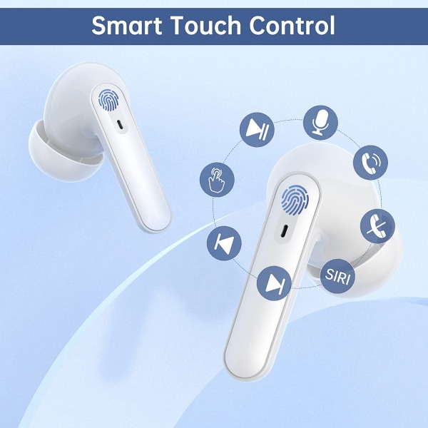 Trådløse ørepropper, Bluetooth 5.1-hodetelefoner 30 timers spilletid med  00a9 | Fyndiq