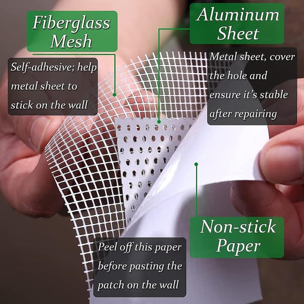 4 tum Gipsreparationssats 6-pack Gipsväggshål Reparation