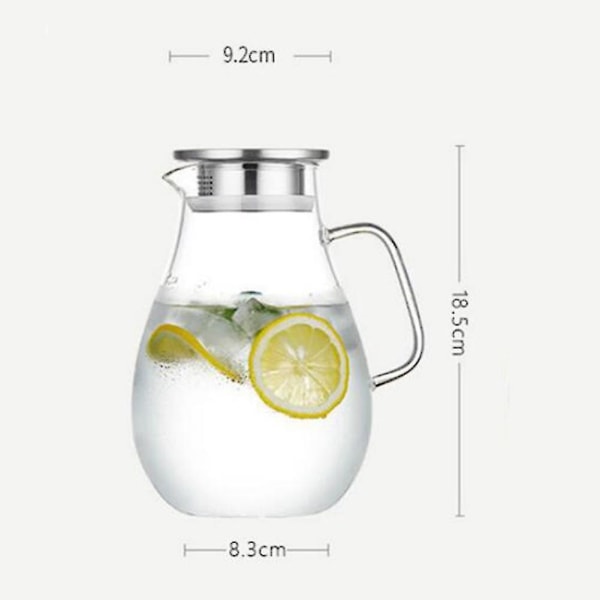 Vandkande af glas Koldtvandskedel tekande Kreativitet Vandkande i glas med trælåg 1500 ml H