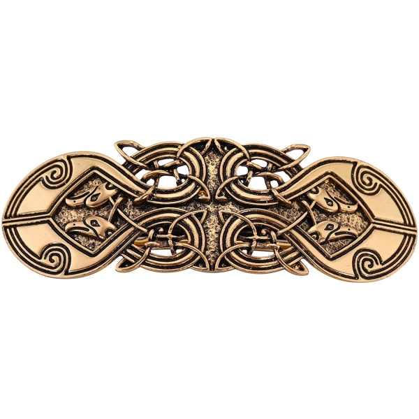 Metall Celtic hårspänne retro Odins korp hårnål handgjorda våren nypa hår smycken bröllop brud håraccessoarer kvinnor（Guld)