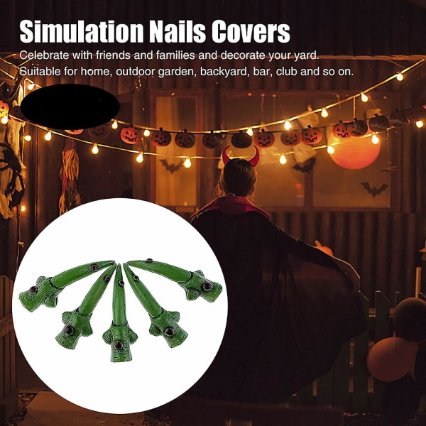 5 stk Halloween Simulering Finger Cover Heks Ansigt Skræmmende kostume