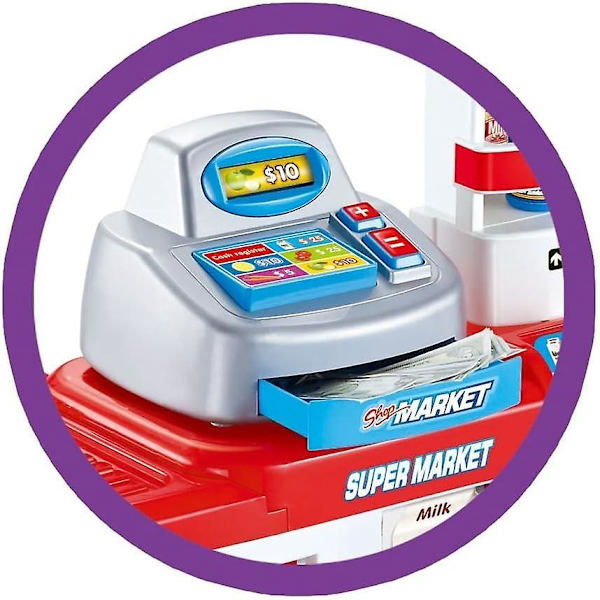 Elektronisk Supermarkedsskanner Kasse & Handlekurv Rollespillsett for Barn