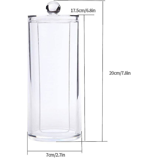 Bomuldsrondelholder Makeup Organizer Box Med Låg Transparent Akrylbeholder Kosmetisk Opbevaringsboks Makeup Etui Til Badeværelse1stk