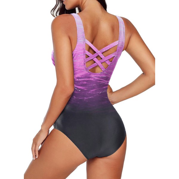 Sexy Monokini for kvinner Gradient Purple L