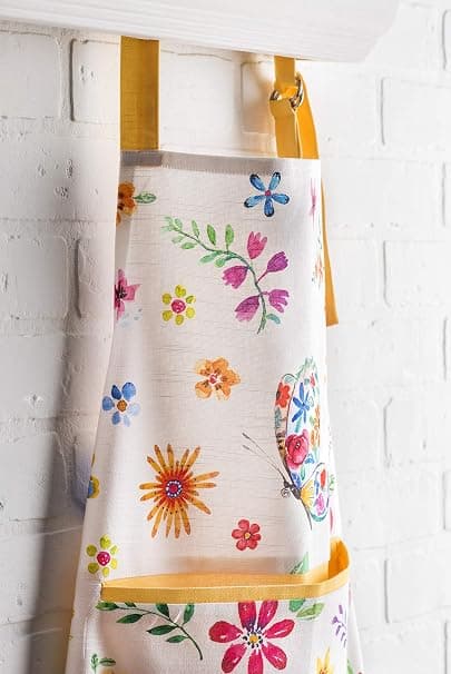 Förkläde 100% bomull Påskförkläde med justerbar nacke och dold mittficka, Vår/Sommar (70cm x 85cm)