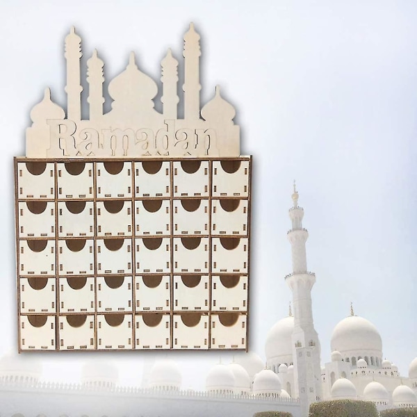 Tre Eid Ramadan Mubarak Adventskalender Muslimsk islamsk Eid Dekorasjoner Ornament Festutstyr