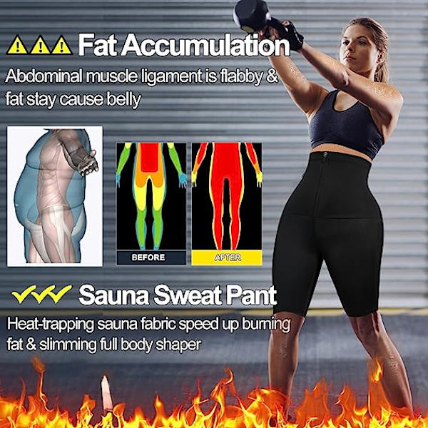 Saunapuku Hikihousut Naisille Painonpudotus Kompressioshorts Laisutus Korkeavyötäröinen Traine S