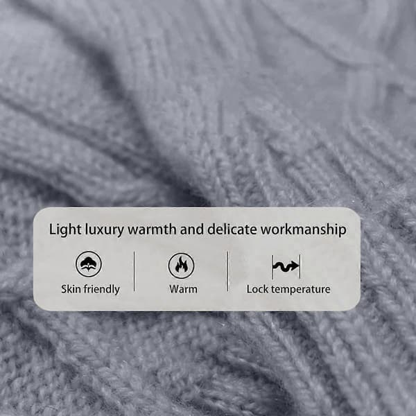 Dame 2-delt sæt med cashmere-tørklæde og handsker til vinter