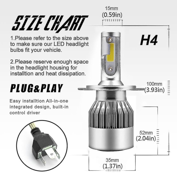 For Ski-doo Snowmobile Led Headlight 9003 H4 Bulb High/low D
