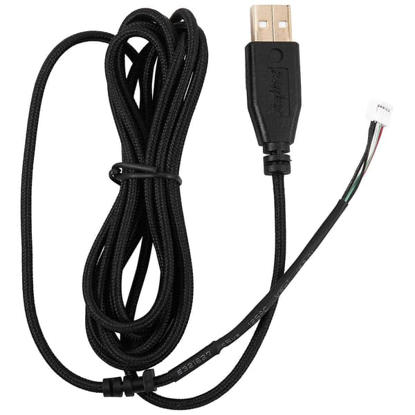Usb-kabel til mus, ledning til Deathadder Hex Molten 2012, ca. 2,1 m, 5 ledninger, 5 ben, sort, forgyldt