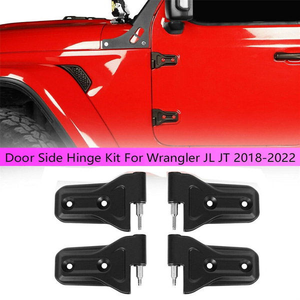 1 set Dörrsidohängelsats för Wrangler JL JT 2018-2022 Vänster + Höger Tunga Dörrgångjärn