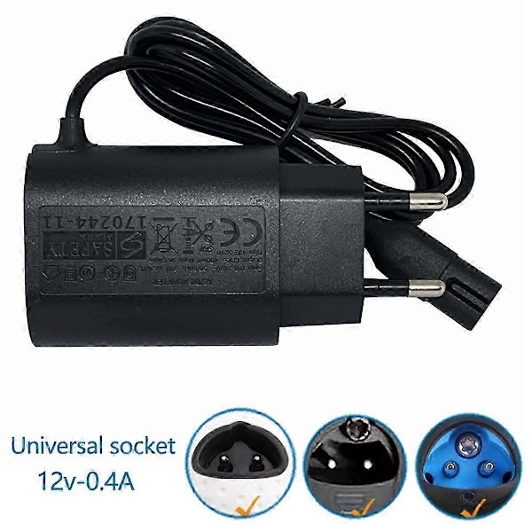 12V 0.4A Erstatnings barbermaskineoplader til Braun Series S3 S5 S7 S8 S9 Elektrisk barbermaskine Oplader Adapter EU Stik