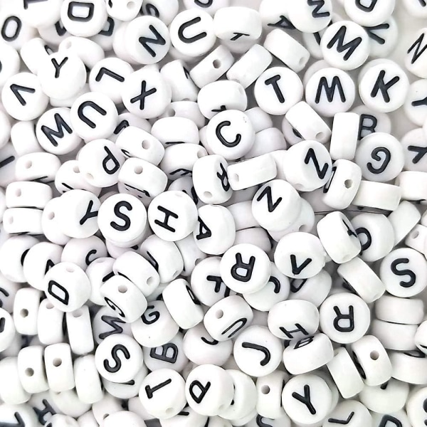 600-dele 7 mm bogstavperler sæt - gør-det-selv akryl alfabet bogstavcylinderperler