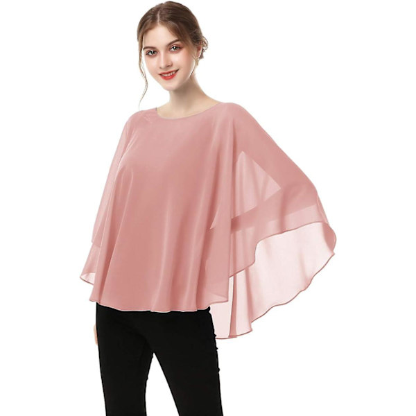 Chic Chiffon Capes Damkläder Casual Sheer Sjalar Och Wraps