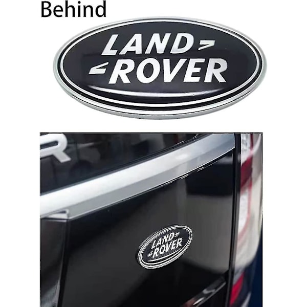 2 kpl sopii Land Rover -merkin etusäleikköön, takaluukun ovaaliin merkkiin, tarra, sopii Land Rover Range Rover -merkin nimikilpeen (musta)