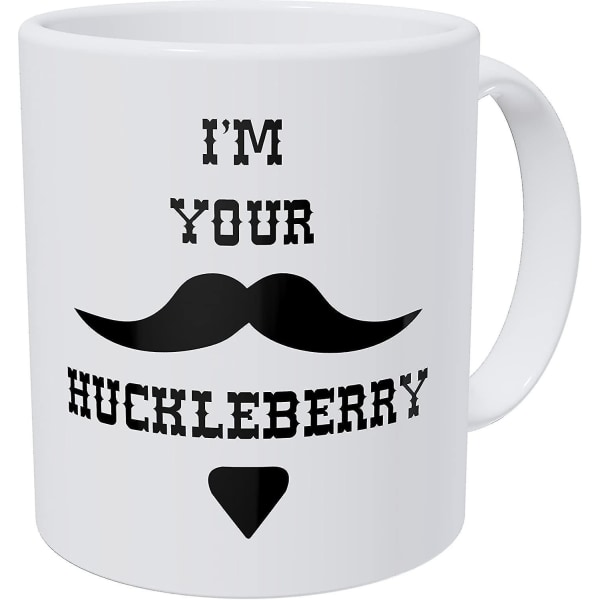 Jag är din västerländska mustasch från Huckleberry 11 uns rolig kaffemugg Aa klass ultravit 390 gram keramik.