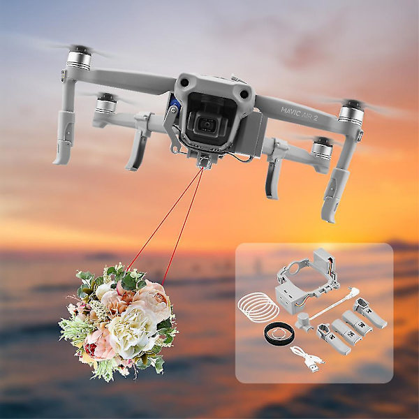 Airdrop-system för Dji- Mavic Air 2 Drone-enhet Dispenser Kastare Air Dropping Transport Present