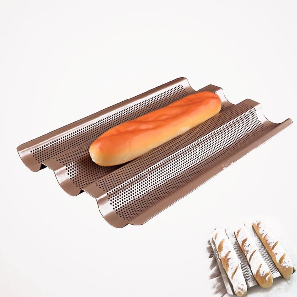 Baguette stekepanne Non-stick bakebrett i rustfritt stål c3db | Fyndiq