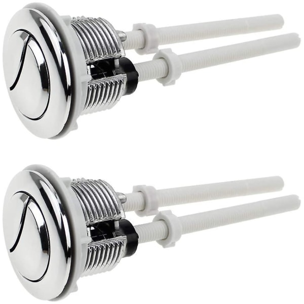 2 stk. Toilet Push Knapper Dobbelt Skylleknap 38mm Standard Krom Sølvbelagt Wc Cistern Knapper